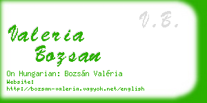 valeria bozsan business card