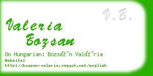 valeria bozsan business card